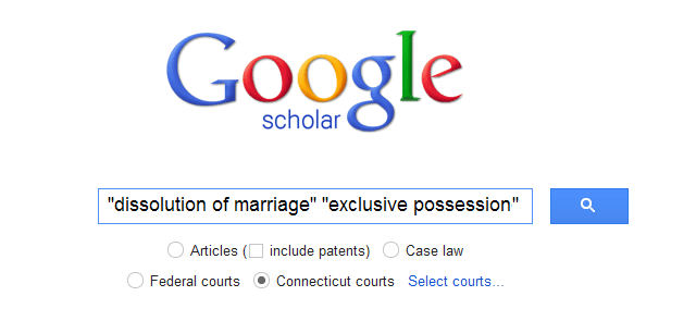 CT Dissolution of Marriage Exclusive Possession
